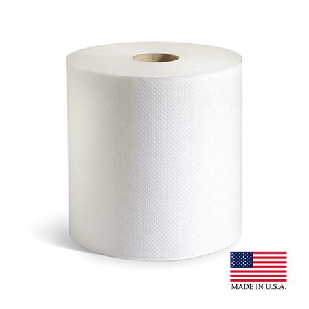 PUTNEY PAPER White 8 In. X 600 Ft. Hard Wound Roll Towel 12Pk P-706-B  (PEC)